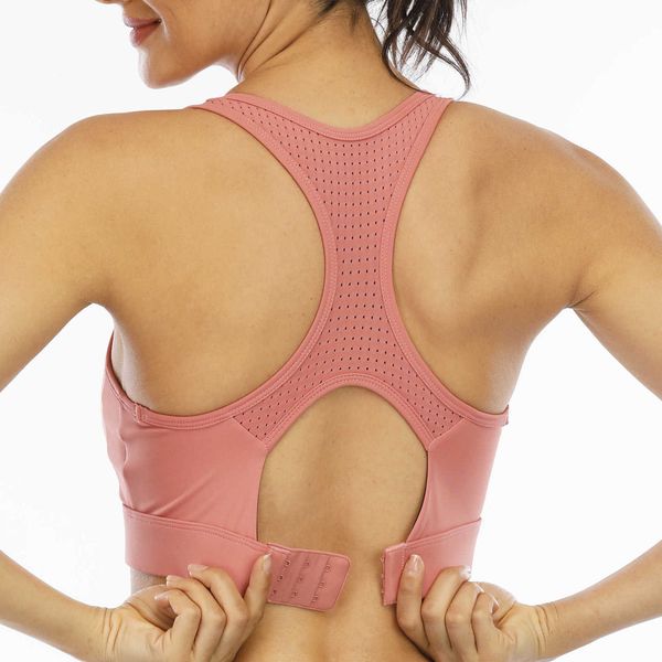 

2021 collar shockproof high intensity gathered sports bra detachable quick drying backless running underwear, Black;white