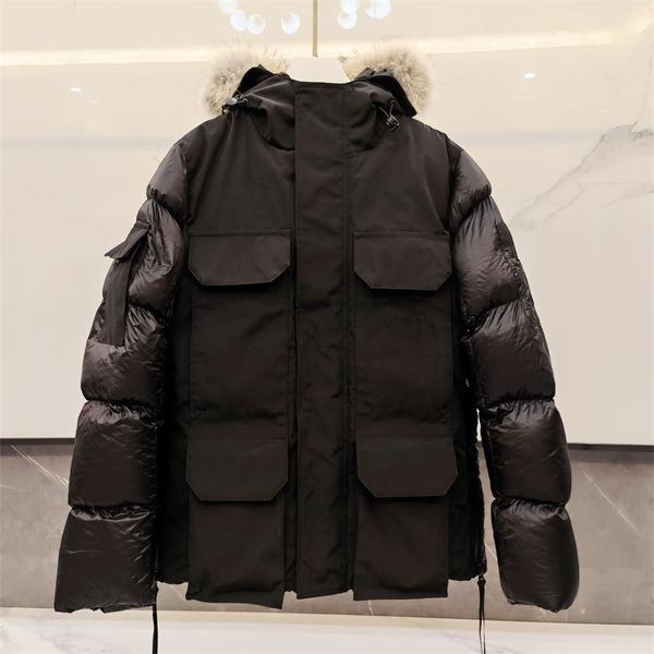 

2021 ins canada wolf wool obsidian black goose expedition couple parker thickened white duck down men's and women's down jacket
