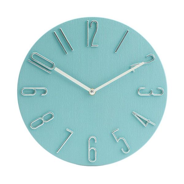 

wall clocks 12inch durable battery operated office non ticking home decor fashion large round clock living room school kitchen silent