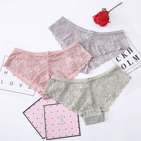 

pure middle waist lace briefs nylon transparent cotton bottom crotch, Black;pink