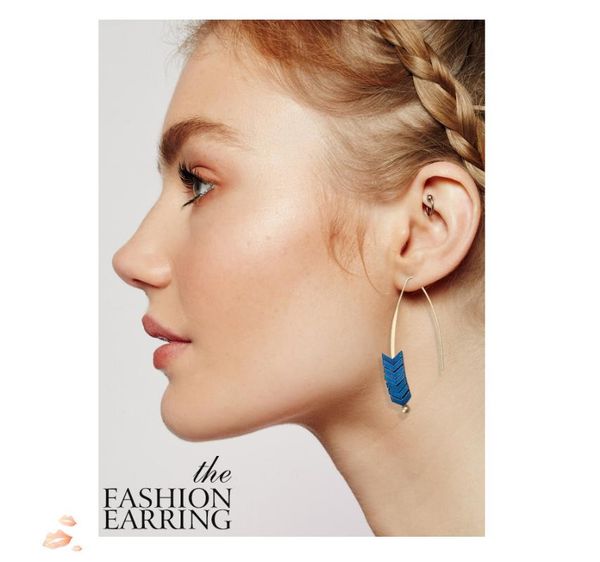 

earrings & necklace 2021 hook shaped arrow retro female, Silver