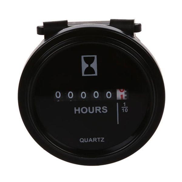 

timers 6v-80v dc / ac round quartz hour meter gauge for boat car truck engine