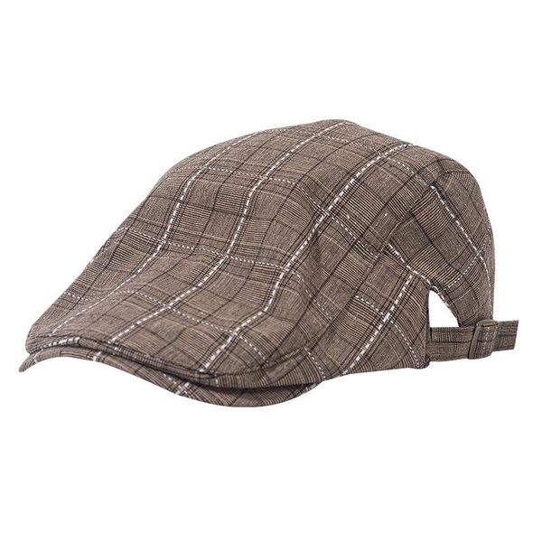 

berets men's women beret hat vintage plaid sboy hats classic breathable sun adjustable cap, Blue;gray