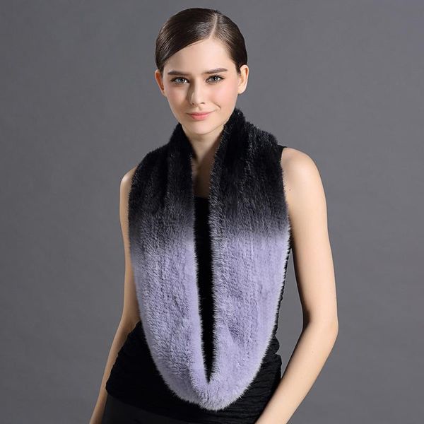 

scarves real fur mink women long scarf winter warm pashmina soft wraps, Blue;gray