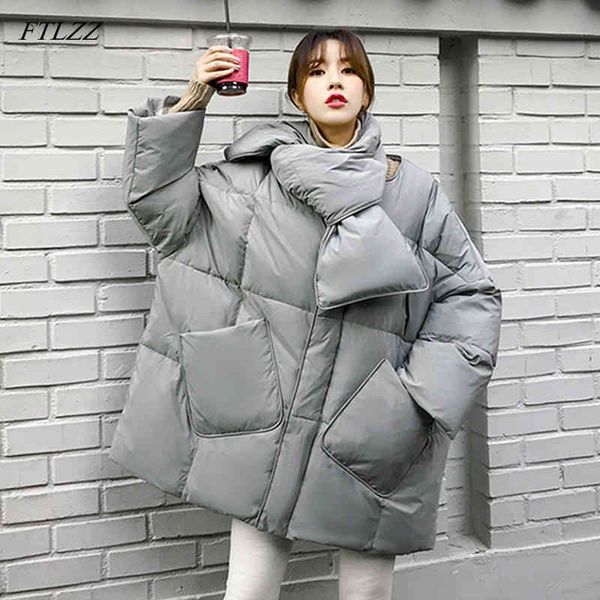 

women's scarf, et, duck loose warm coat, medium and long down coat in winter, Black