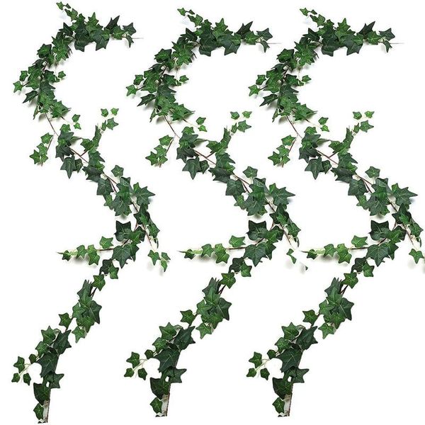 

3pcs artificial plants ivy wedding garland greenery fake hanging foliage vine for wedding garden wall decor