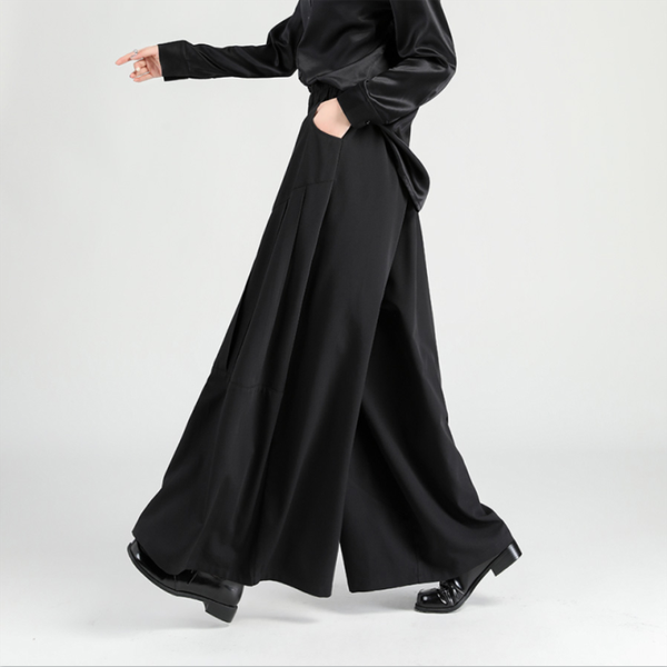 

women's pants & capris suit pants, wide leg design sense, high waist, autumn and winter loose casual large size floor mops, Black;white