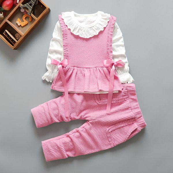 

traje beb ropa otoo nueva nia nio dibujos animados lazo encaje lindo versin coreana algodn de tres, White