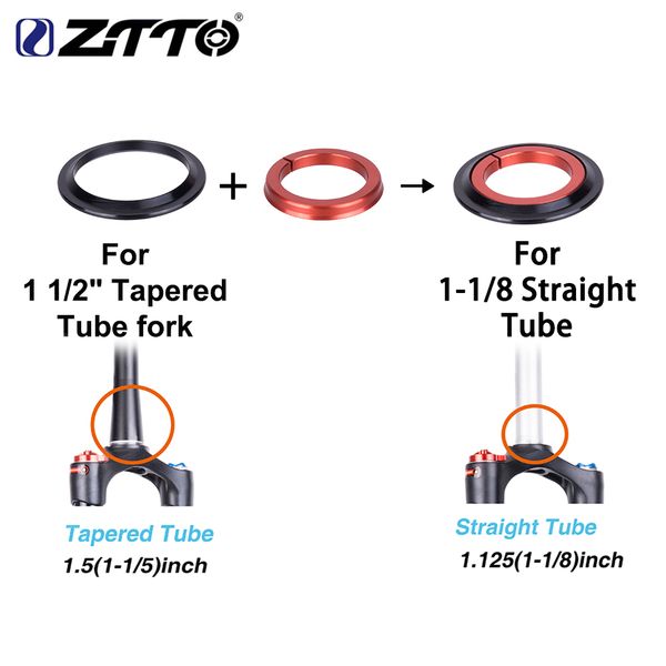 

bicycle headset 42mm 52mm cnc 1 1/8-1 1/2 mtb bearing straight and tapered tube fork is42 is52 steer column integrated system