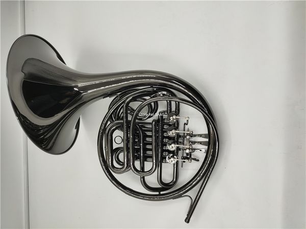 Nuovo corno francese Bb / F nero nichelato non staccabile campana strumento musicale accessori scatola fascia professionale spedizione gratuita