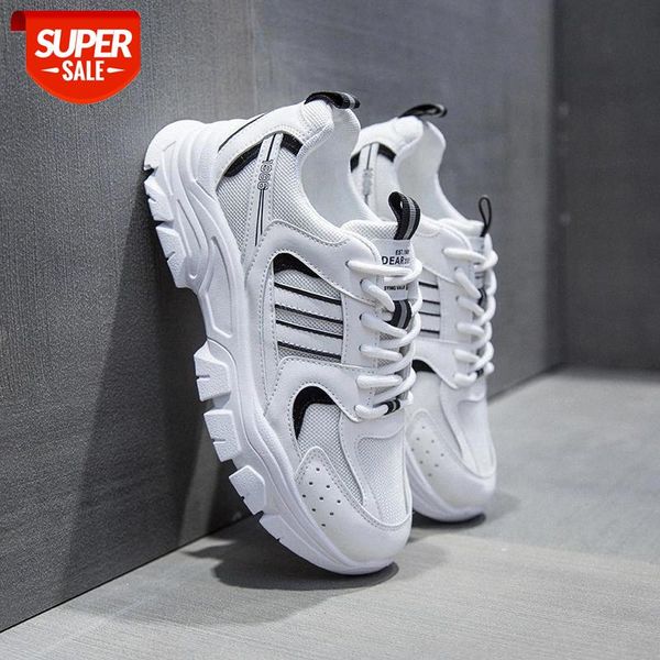 

chunky sneakers 2020 women female fashion sneakers lace-up basket femme dad platform breathable mesh for women white #ny7q
