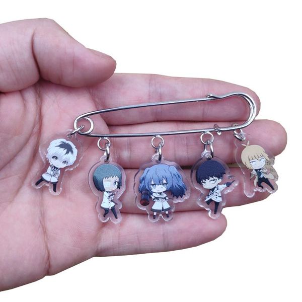 

pins, brooches cute acrylic anime cartoon tokyo ghoul brooch overcoat bag badge classic women unique girl student pupil birthday gift, Gray
