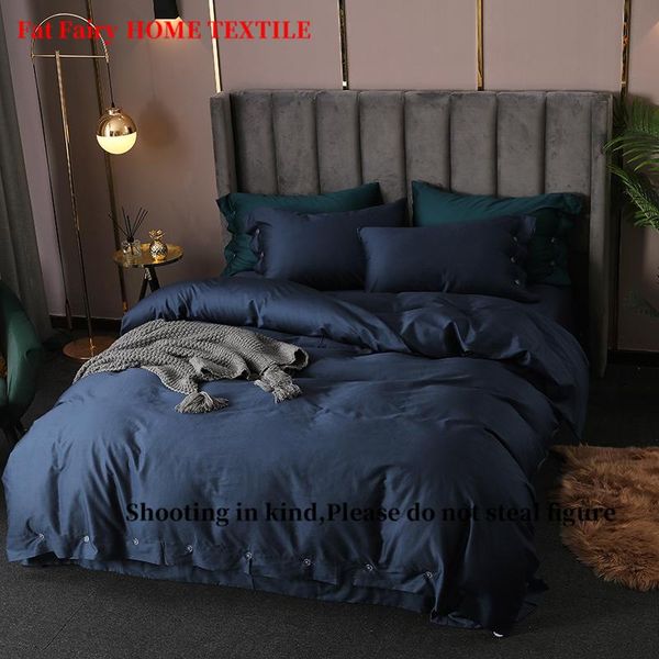 

new luxury soft cozy 600tc egyptian cotton solid color l style bedding set button duvet cover flat/fitted sheet pillowcases
