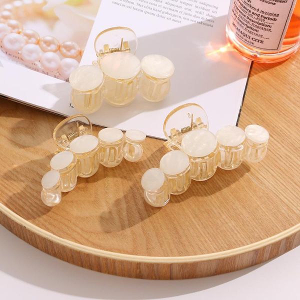 

hair clips & barrettes women's korean round transparent acrylic 2021 fashion geometric cross hairpin crab accessories headwear, Golden;silver