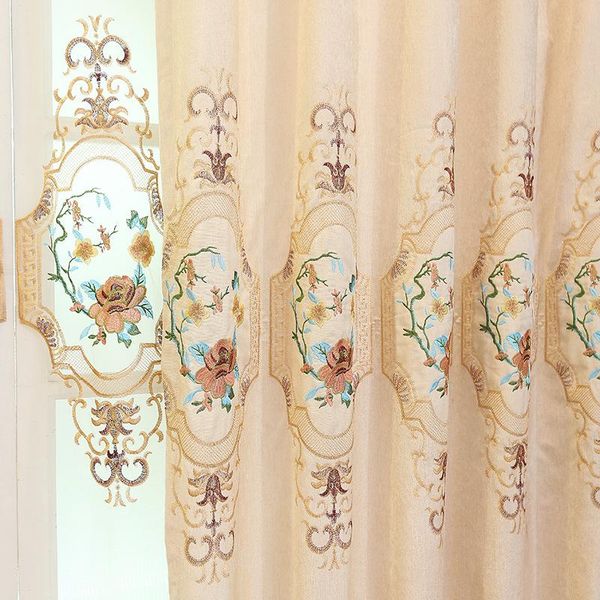 

curtain & drapes european style curtains for living dining room bedroom chenille embroidery morden tulle finished product customization