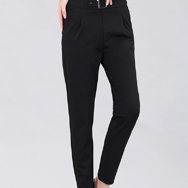 

2021 new casual fashions hare women's loose elastic band lady temperament pants 5ann, Black;white