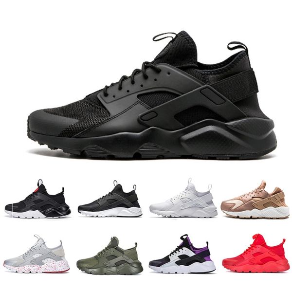 

triple black huarache 1.0 iv 4.0 mens running shoes white dot pink red huaraches mens trainers women sports sneakers 36-45