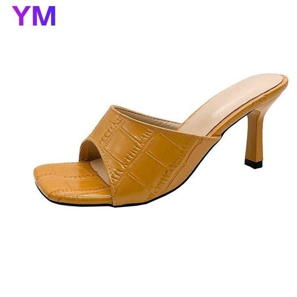 

gladiator 2021 brand design women elegant square toe sandaly thin high heels 7cm summer outdoor beach shoes ladies sandals 35-43, Black