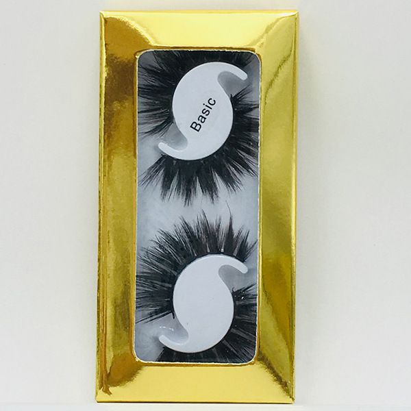 

2 pairs 3d false eyelashes set thick natural long handmade curly crisscross fake lashes gold laser packing 6 models available dhl free