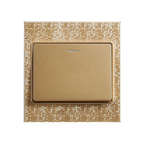 

smart home control wall switch,220v 10a pc panel push wallpad switch 1/2/3/4gang2way golden light for living room