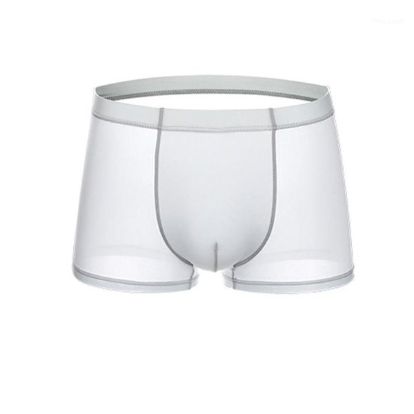 

underpants men boxer briefs thin transparent underwear shorts trunks underpant men's ice silk, Black;white