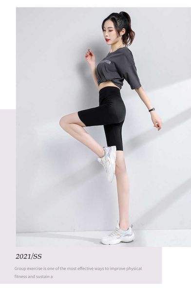 

skinny solid women pants breathable thin summer sport fitness jogging cycling wear high waist yoga legging elastic trousers 210604, Black;white