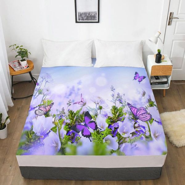 

sheets & sets 3d fitted sheet custom single queen king size mattress cover with elastic bed 90x200 bedding rose microfiber drop ship