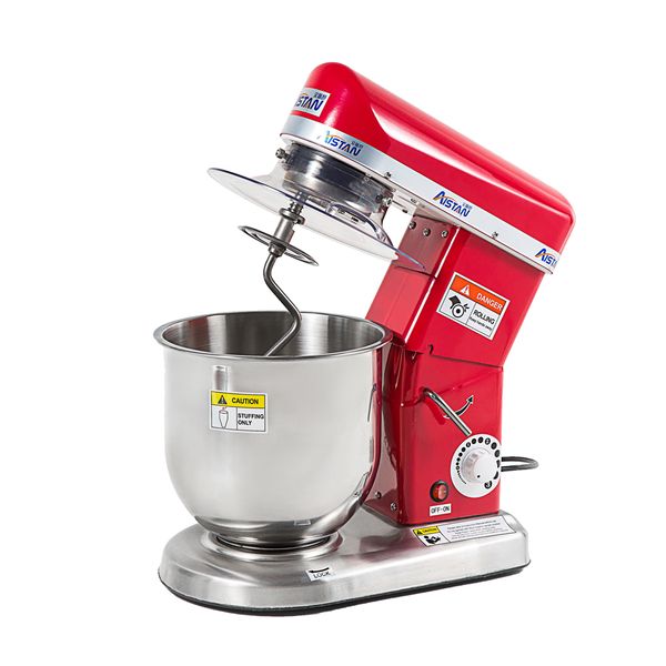 B7/B10 Electric Kitchen Stand Teigmixer, 7/10 QT, Rot/Weiß/Edelstahl