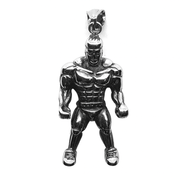 

pendant necklaces domineering stainless steel sports for men and women necklace titanium accessories fitness punk jewelry, Silver