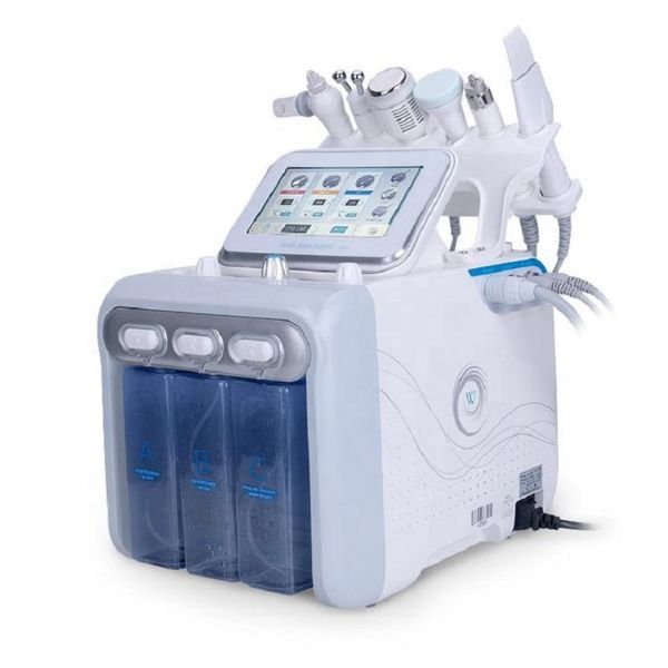 

6 in1 h2-o2 hydra dermabrasion rf bio-lifting spa facial hydro facial microdermabrasion water dermabrasion beauty machine, Black;white