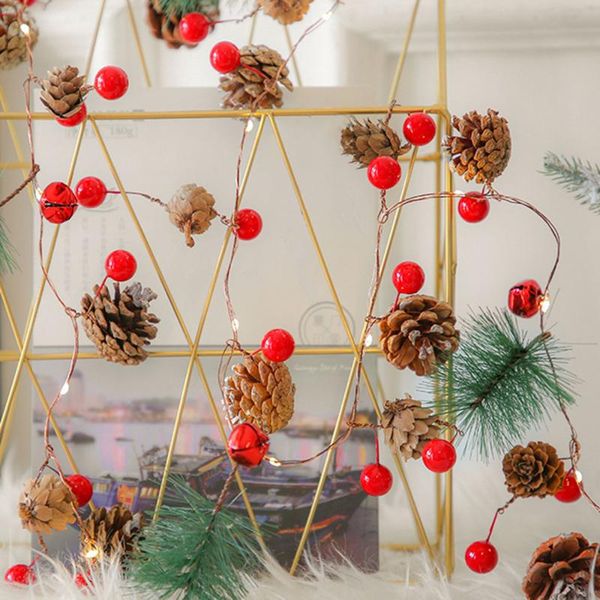 

strips led light string pinecone copper wire lamp christmas tree decoration fairy atmosphere strip for party