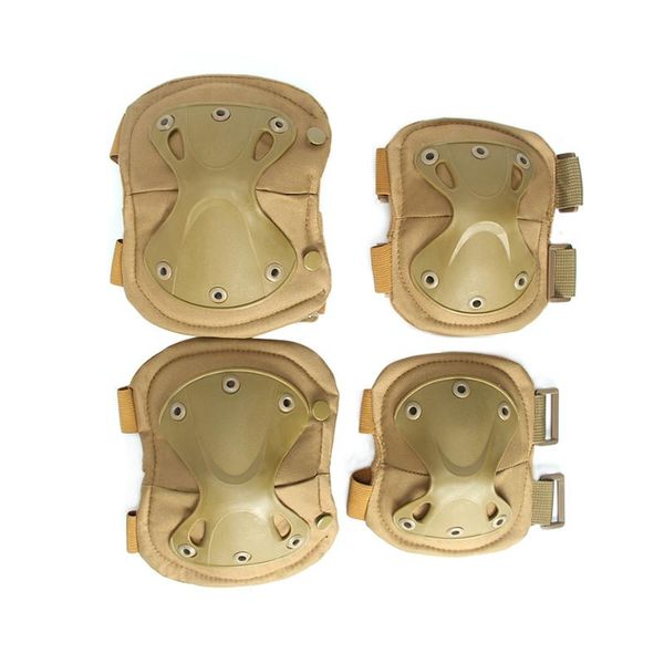 

elbow & knee pads kaiqizhe brand 4 pcs/lot army tactical paintball hunting sports military protection set, Black;gray