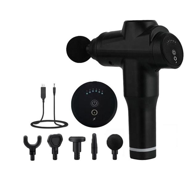 

massage gun 6 gear 6800r muscle massager sport therapy high frequency vibration fascia with 5 heads