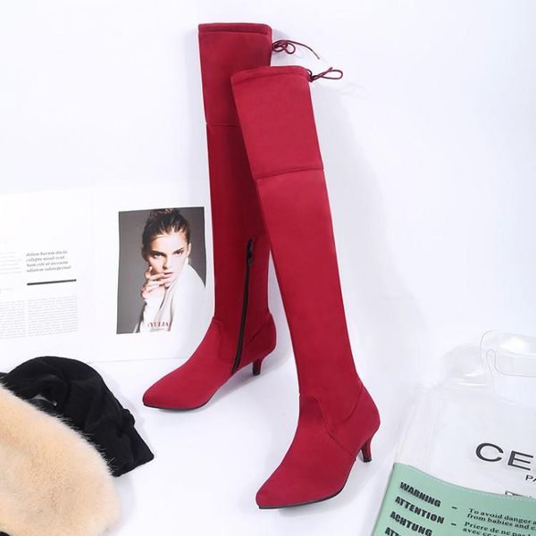 

boots oversized -17 thigh high knee over the women ladies rear strap side zipper, Black