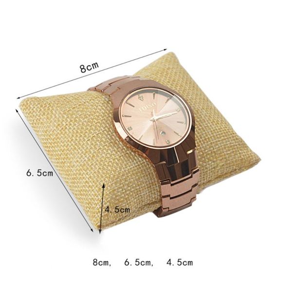 

gift wrap 6 pcs small jewelry display pillow bracelet bangle chain holder watch organizer (jute)