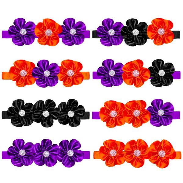 

dog apparel 60pcs bow tie diamond flower pet collar halloween dogs accessories small cat bowties grooming products