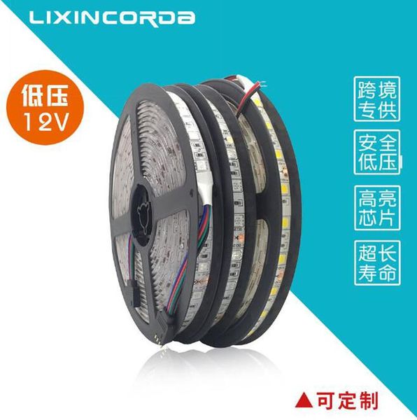 

strips fanlive 50m/lot 14.4w/m smd 300led 5m waterprooof rgb lights for cars 12v dc led ribbon tape strip light waterproof ip65