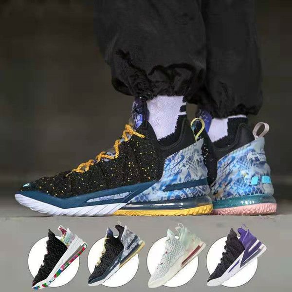 

james what the xviii lebron 18 james gang future oreo black university red white man shoes 18s mens sneakers lbj 18#10086