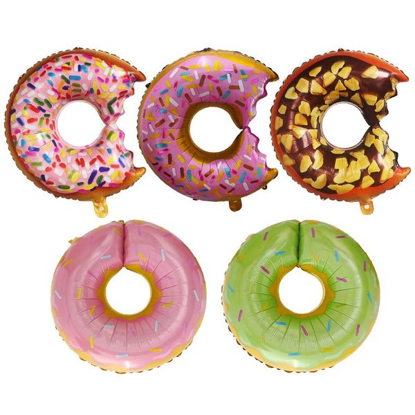 

1pc colorful dount balloon kids birthday party decorations kids donut grow up helium foil balloons 1st birthday two sweet globos
