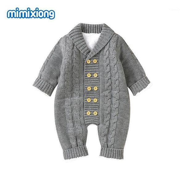 

jumpsuits baby rompers winter warm knitted infant kids boys autumn v neck long sleeve born bebes sweaters clothing 0-18months, Blue