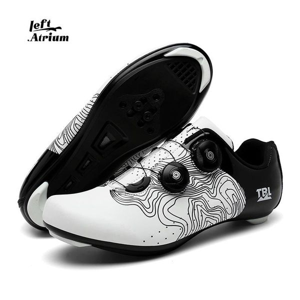 

cycling footwear breathable lightweight shoes men professional athletic outdoor bicycle mtb self-locking racing road bike spd, Black