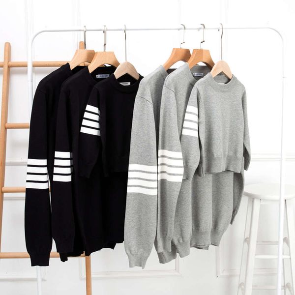 

tb round neck parent child autumn winter sweater comfortable versatile, Blue