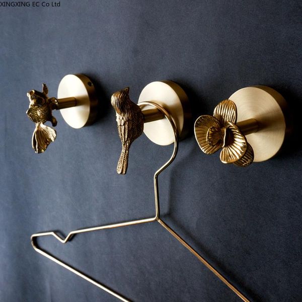 

decorative objects & figurines european style retro brass hole-nail-hook hanger creative wall hanging decoration home