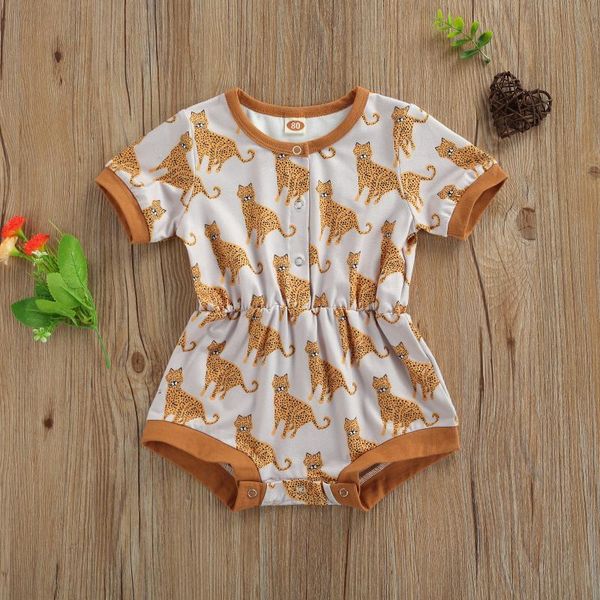 

rompers born color block romper baby boys leopard pattern short sleeve round neck playsuit, Blue