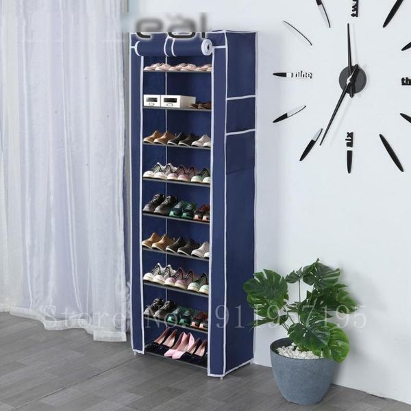 

clothing & wardrobe storage 10 tiers non-woven dustproof shoe rack detachable cabinet home standing shoes organizer space-saving shelf