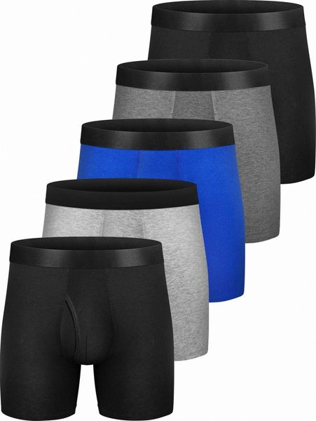 

men 5pcs boxer brief q74b#, Black;brown