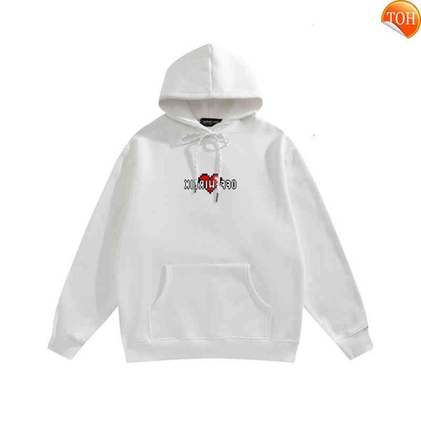 

loose men's off wireik oversize plush hoodie and wo bear print, Black