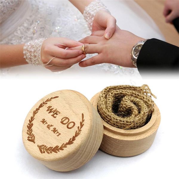 

gift wrap wood ring box wedding engagement wooden bearer rustic holder