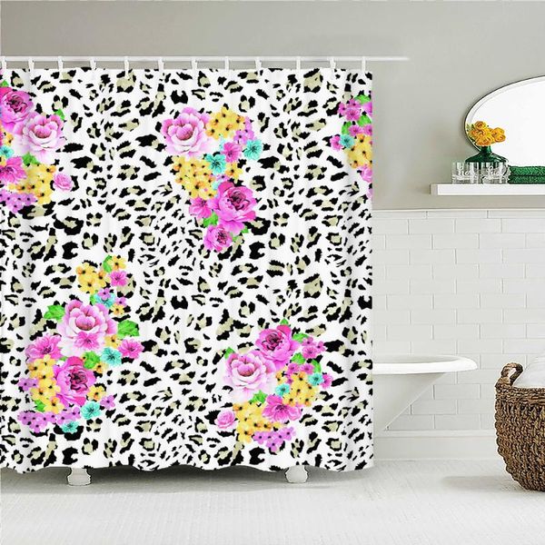 

shower curtains flowers pattern printing bath curtain waterproof fabric floral bathtub screen for bathroom home decor
