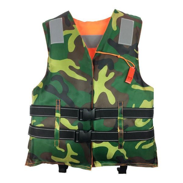 

life vest & buoy mounchain with whistle two side swimming boating drifting outdoor water sports jacket polyester adult